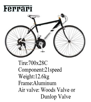 Ferrari（フェラーリ） 自転車 700C CR-D 7021 ブラック
